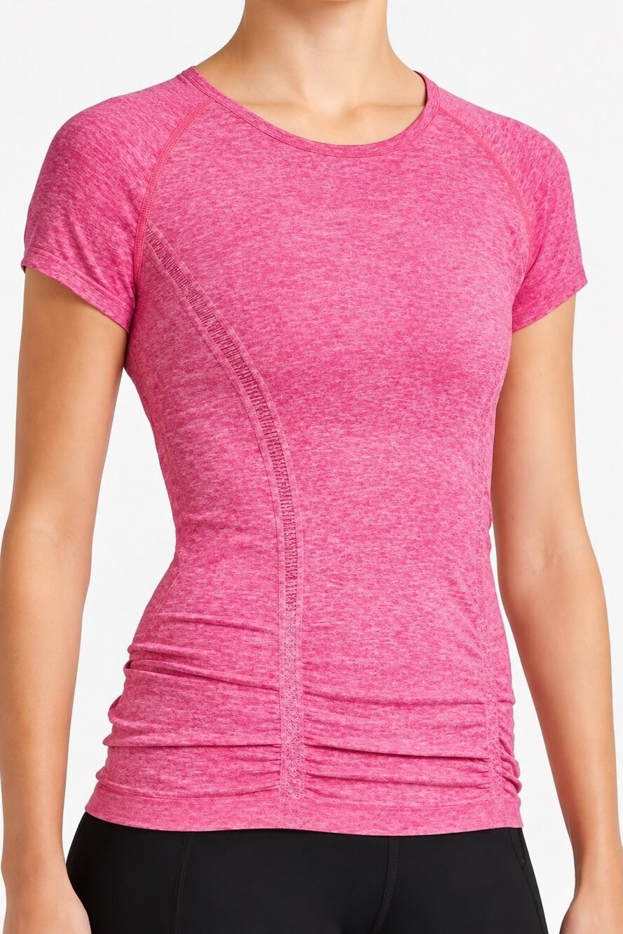 Athleta Fastest Track Ruched Tee Pink Women’s Size Small